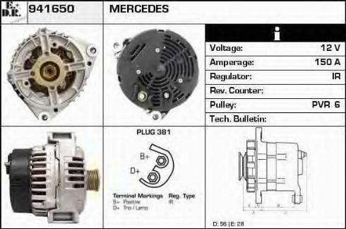 EDR 941650 - Alternator autospares.lv