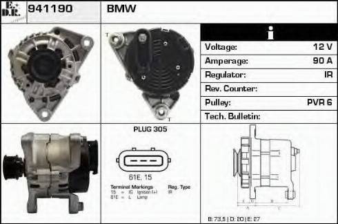 EDR 941190 - Alternator autospares.lv