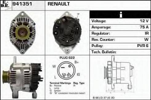 EDR 941351 - Alternator autospares.lv