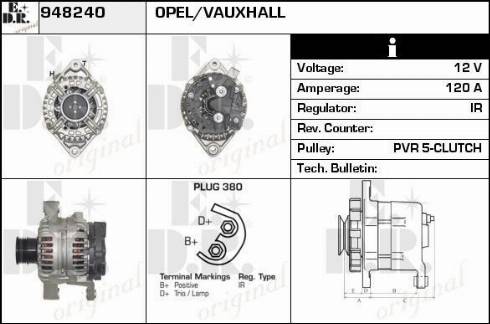 EDR 948240 - Alternator autospares.lv