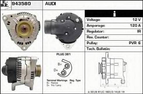 EDR 943580 - Alternator autospares.lv