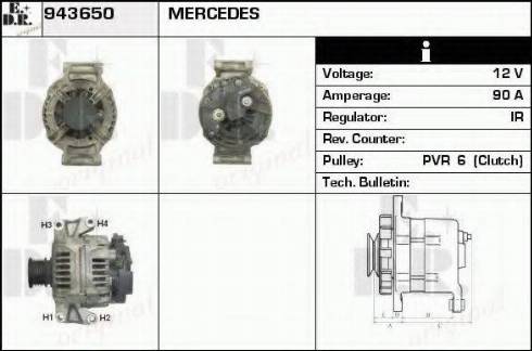 EDR 943650 - Alternator autospares.lv