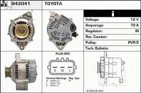 EDR 943041 - Alternator autospares.lv