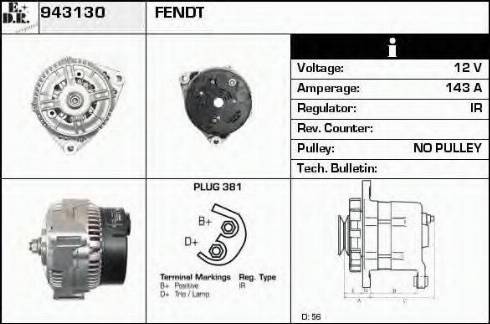 EDR 943130 - Alternator autospares.lv