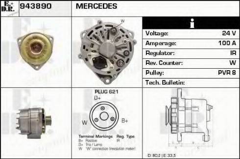 EDR 943890 - Alternator autospares.lv