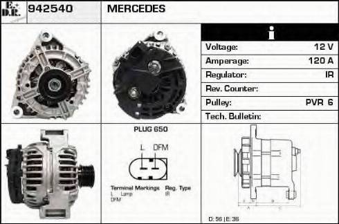 EDR 942540 - Alternator autospares.lv