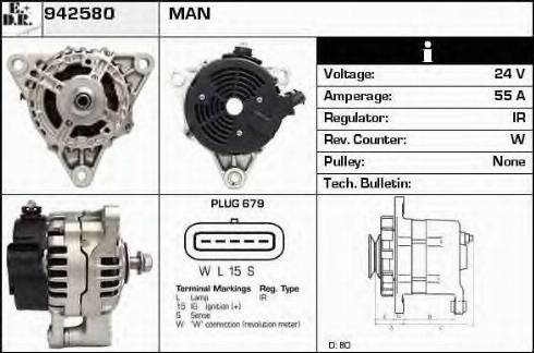 EDR 942580 - Alternator autospares.lv