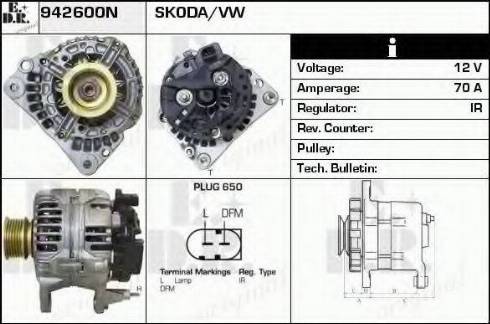 EDR 942600N - Alternator autospares.lv