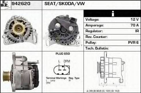 EDR 942620 - Alternator autospares.lv