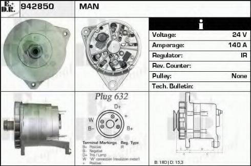 EDR 942850 - Alternator autospares.lv