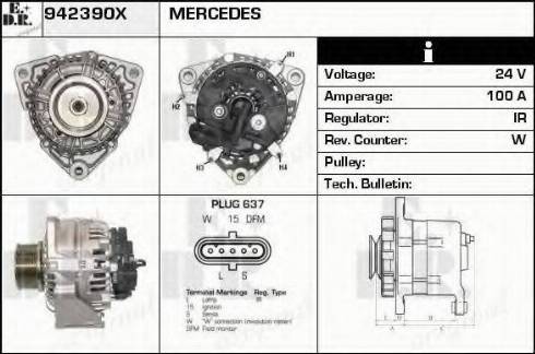 EDR 942390X - Alternator autospares.lv