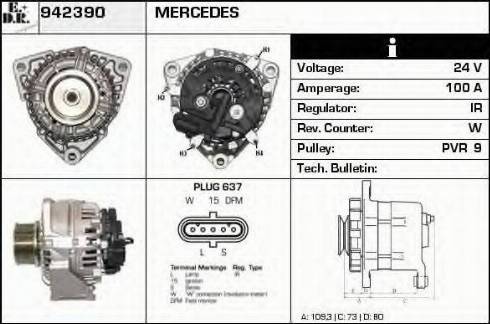 EDR 942390 - Alternator autospares.lv