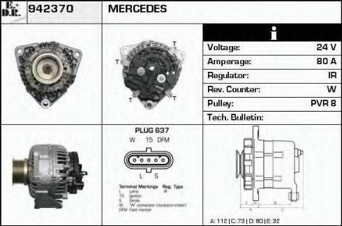 EDR 942370 - Alternator autospares.lv