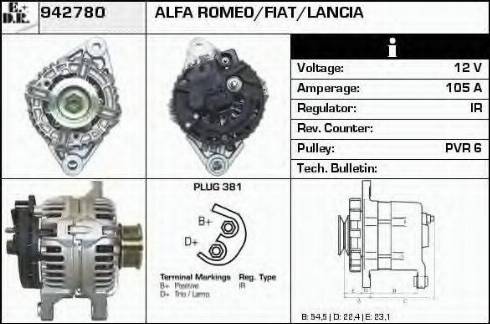 EDR 942780 - Alternator autospares.lv