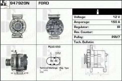 EDR 947920N - Alternator autospares.lv