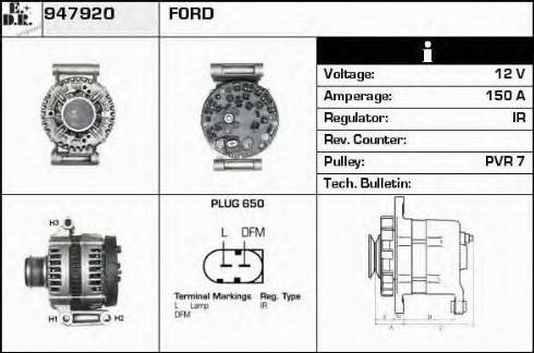 EDR 947920 - Alternator autospares.lv