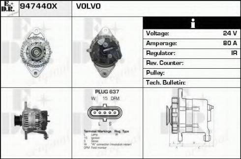 EDR 947440X - Alternator autospares.lv