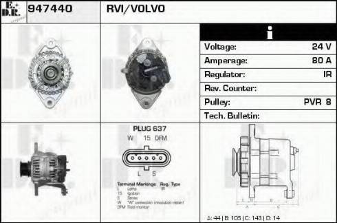 EDR 947440 - Alternator autospares.lv