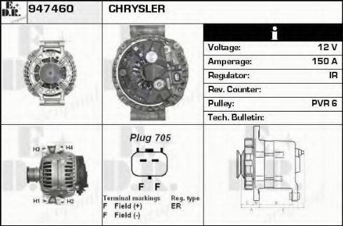 EDR 947460 - Alternator autospares.lv