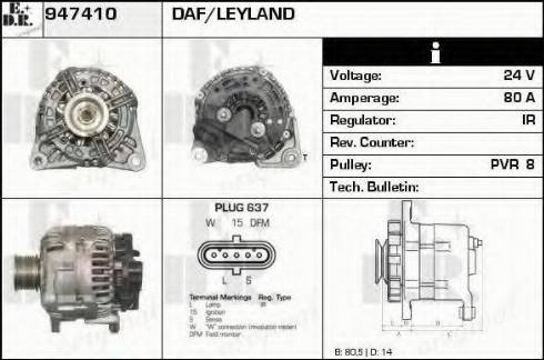 EDR 947410 - Alternator autospares.lv
