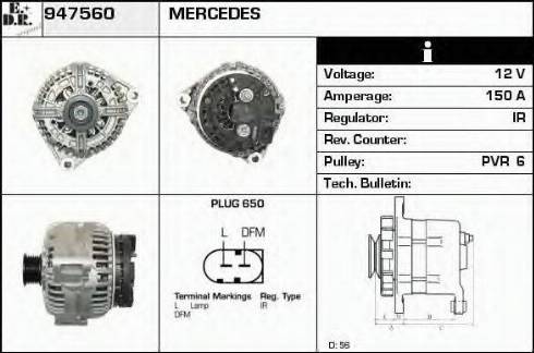 EDR 947560 - Alternator autospares.lv