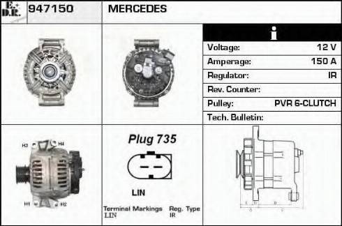 EDR 947150 - Alternator autospares.lv