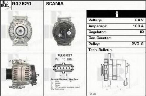 EDR 947820 - Alternator autospares.lv