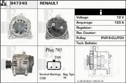 EDR 947340 - Alternator autospares.lv