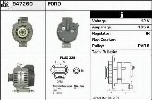 EDR 947260 - Alternator autospares.lv