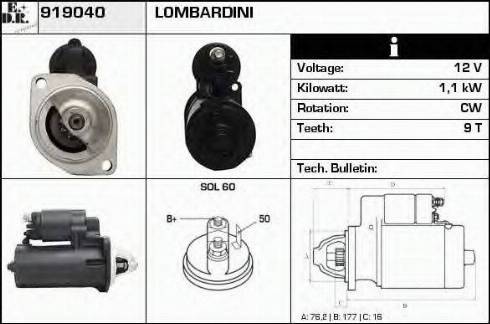 EDR 919040 - Starter autospares.lv