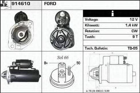 EDR 914610 - Starter autospares.lv