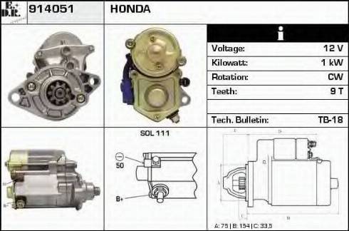 EDR 914051 - Starter autospares.lv