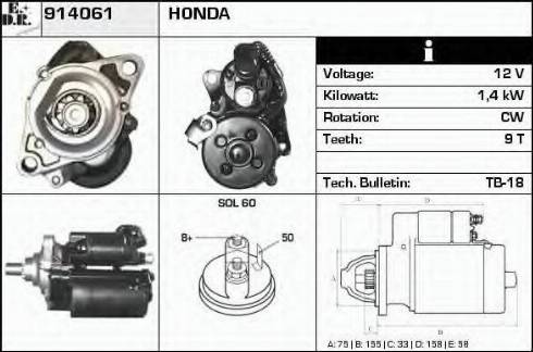 EDR 914061 - Starter autospares.lv