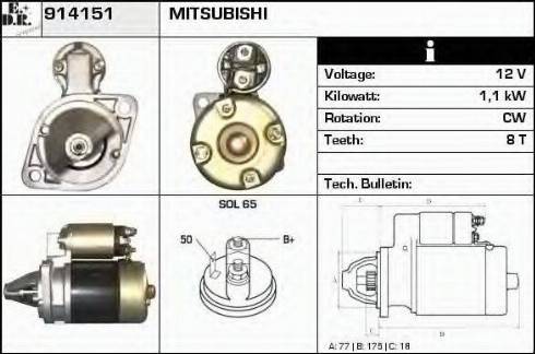 EDR 914151 - Starter autospares.lv