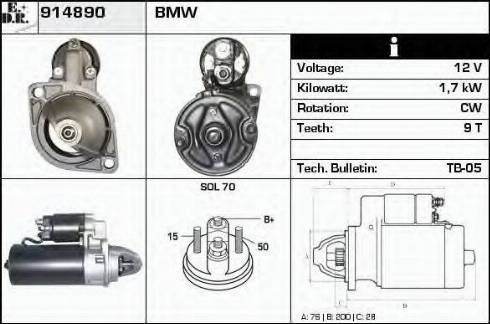 EDR 914890 - Starter autospares.lv