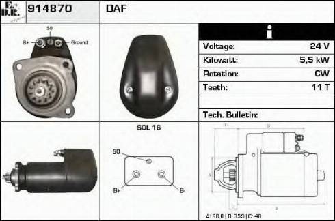 EDR 914870 - Starter autospares.lv