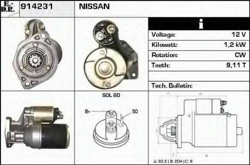 EDR 914231 - Starter autospares.lv