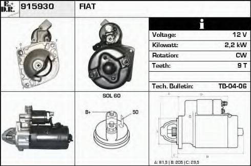 EDR 915930 - Starter autospares.lv