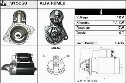 EDR 915560 - Starter autospares.lv