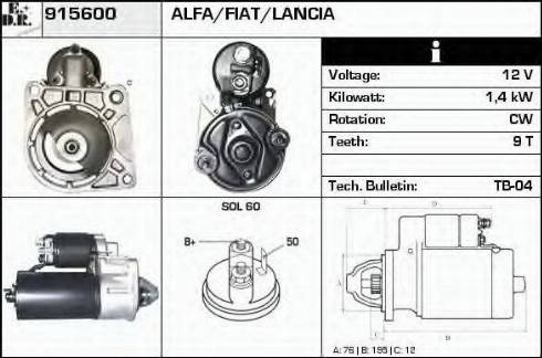 EDR 915600 - Starter autospares.lv