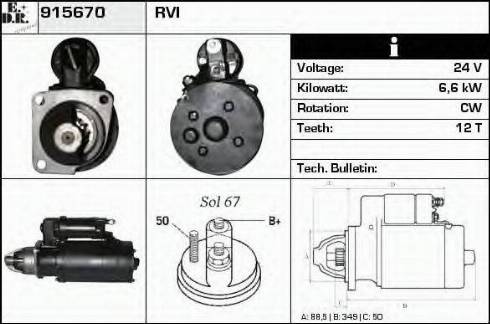 EDR 915670 - Starter autospares.lv