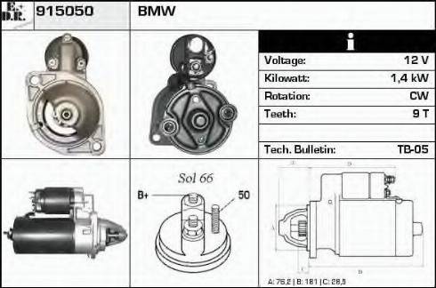 EDR 915050 - Starter autospares.lv