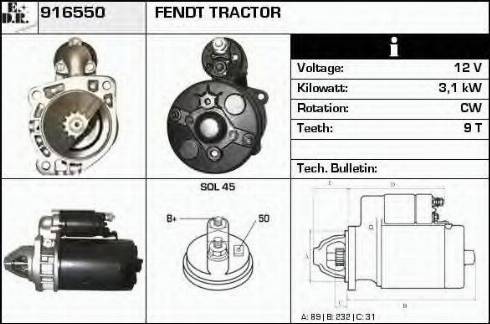 EDR 916550 - Starter autospares.lv