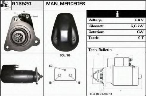 EDR 916520 - Starter autospares.lv