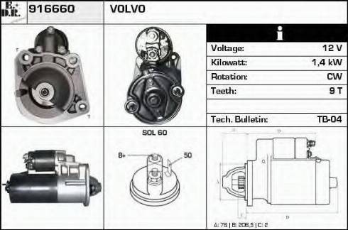 EDR 916660 - Starter autospares.lv