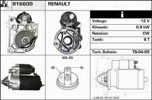 EDR 916600 - Starter autospares.lv