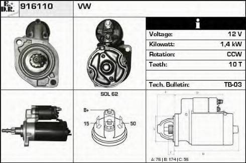 EDR 916110 - Starter autospares.lv