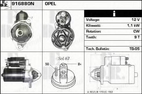 EDR 916880N - Starter autospares.lv