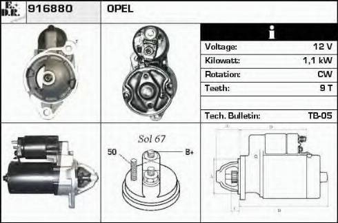 EDR 916880 - Starter autospares.lv