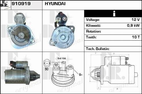 EDR 910919 - Starter autospares.lv